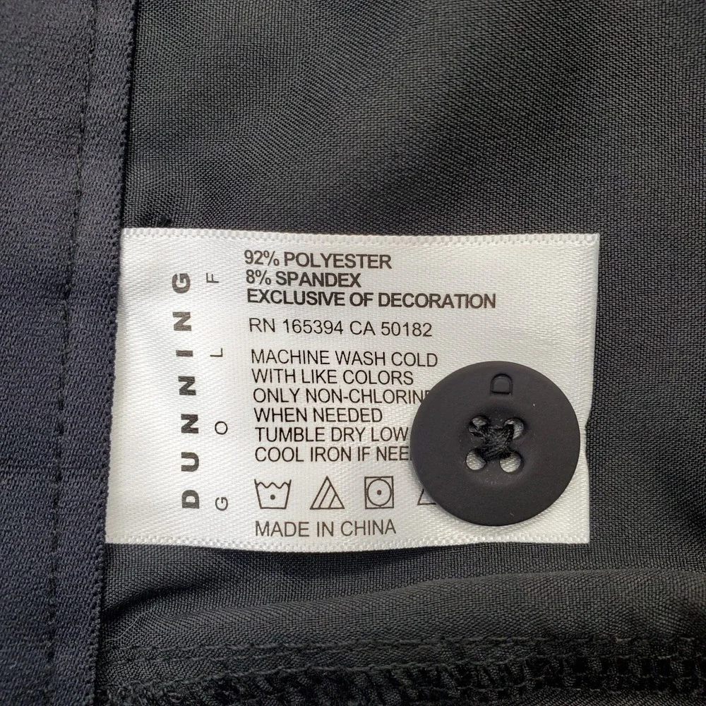 Dunning Golf Shorts Mens 34 Black Player Fit Woven Performance Stretch D7S22H623